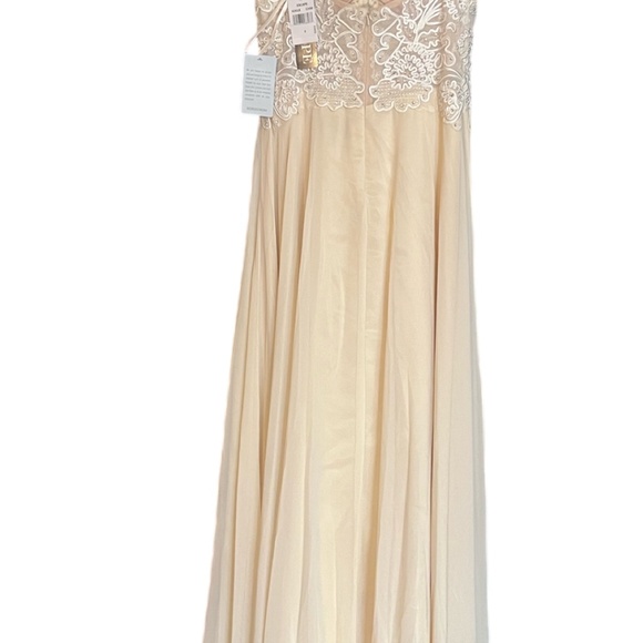 Xscape Cream embellished Gowns long cream dress - Picture 6 of 7